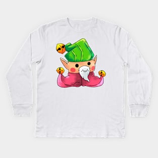 X-Mas Elf Man Christmas Gem Biscuit Kids Long Sleeve T-Shirt